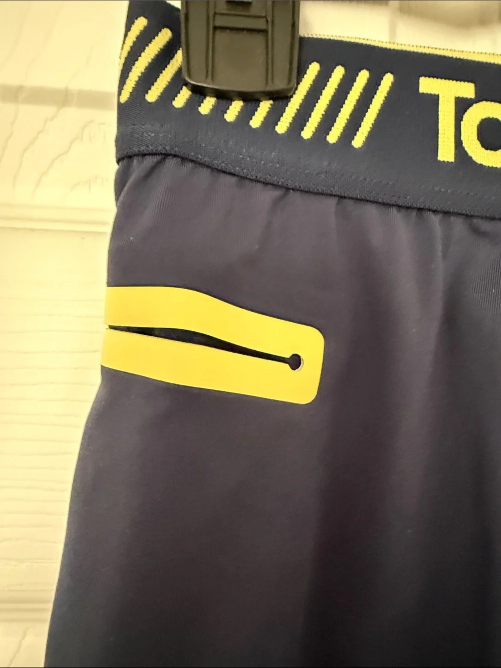 Tommy John Navy Boxer Briefs with Yellow Accents